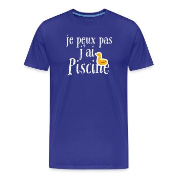 je peux pas j'ai piscine - T-shirt bio Premium Homme - bleu roi - Devant - Damien (186cm)