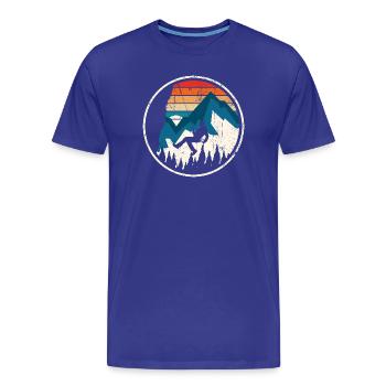 Alpine Ascent in Sunset Stripes - Men's Premium Organic T-Shirt - royal blue - Front - Damien (186cm)