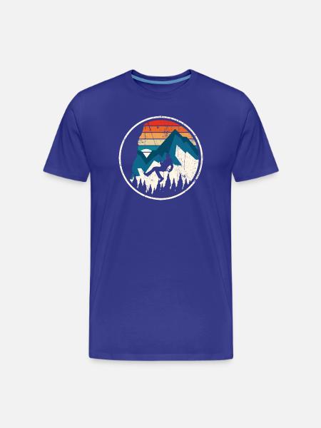 Alpine Ascent in Sunset Stripes - Men's Premium Organic T-Shirt - royal blue