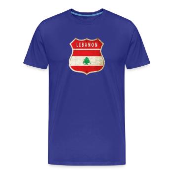 Lebanon coat of arms flags design - Men's Premium Organic T-Shirt - royal blue - Front - Damien (186cm)