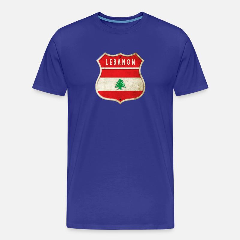 Libanon Wappen Flaggen Design - Männer Premium Bio T-Shirt - Königsblau