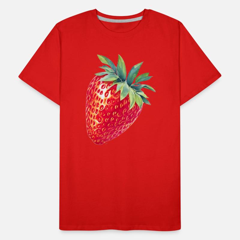 Erdbeere Männer Premium Bio T-Shirt