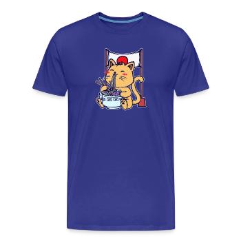 Anime Ramen Cat Mangastyle Japonais Comic Manga - T-shirt bio Premium Homme - bleu roi - Devant - Damien (186cm)