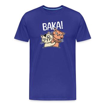 Baka Disant Cartoon Cat Anime Manga Comic - T-shirt bio Premium Homme - bleu roi - Devant - Damien (186cm)