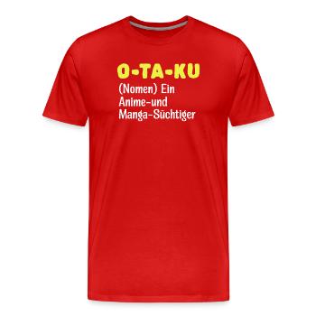 Manga Statement Anime Otaku Mangastyle Trickfilm - Männer Premium Bio T-Shirt - Rot - Vorne - Damien (186cm)