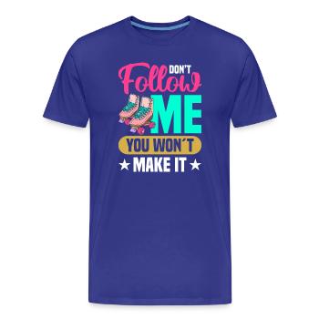 Rollschuh Design - Männer Premium Bio T-Shirt - Königsblau - Vorne - Damien (186cm)