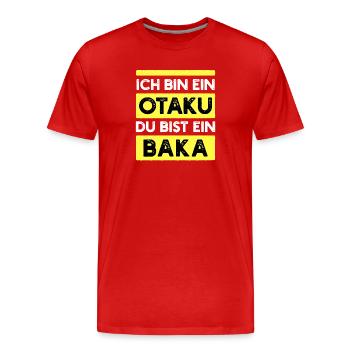 Otaku Statement Manga Animation Japan Anime Baka - Männer Premium Bio T-Shirt - Rot - Vorne - Damien (186cm)