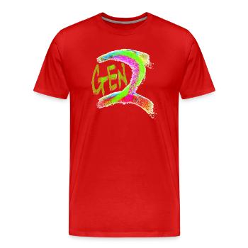 Génération Z - T-shirt bio Premium Homme - rouge - Devant - Damien (186cm)