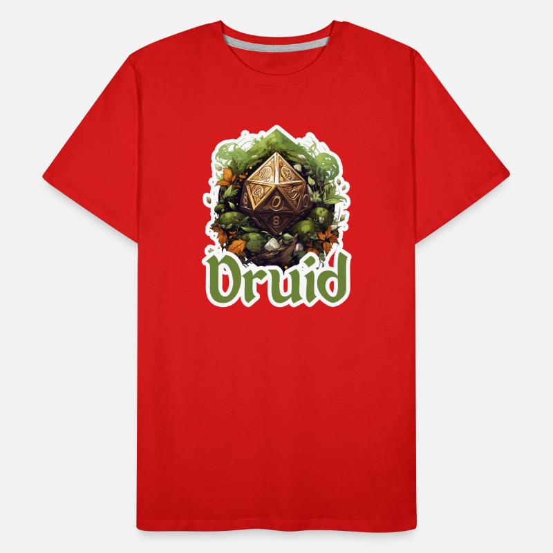 Druide avec D20 – Conception de RPG fantastique T-shirt bio Premium Homme