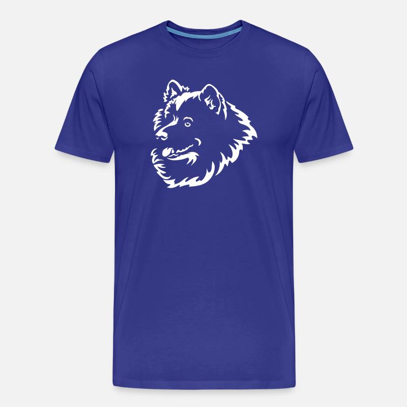 Samojede Kopf "Black Edition" - Männer Premium Bio T-Shirt - Königsblau