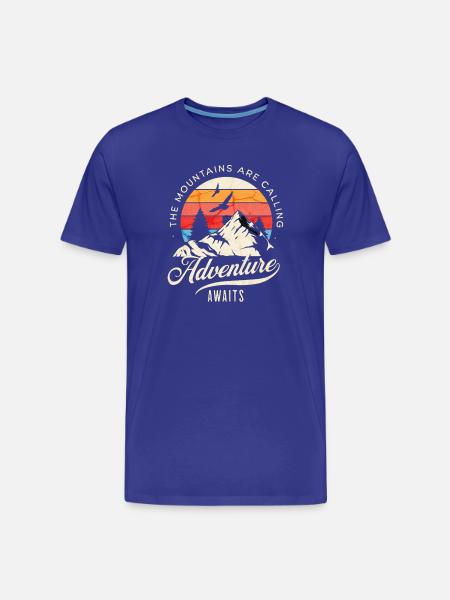 mountain, hiking, adventurer - Men's Premium Organic T-Shirt - royal blue