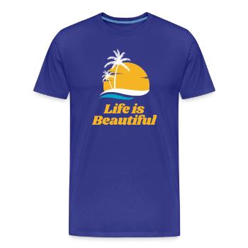 La vie est belle - T-shirt bio Premium Homme - bleu roi - Devant - Damien (186cm)