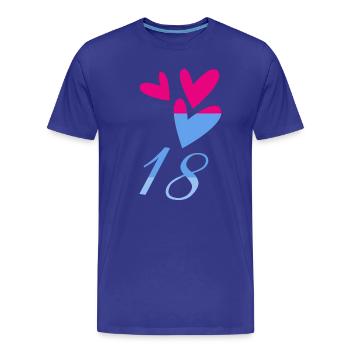 18. 18 JAHRE ALT. 18-jähriges JUBILÄUM. GEBURTSTAG 18 JAHRE. - Männer Premium Bio T-Shirt - Königsblau - Vorne - Damien (186cm)