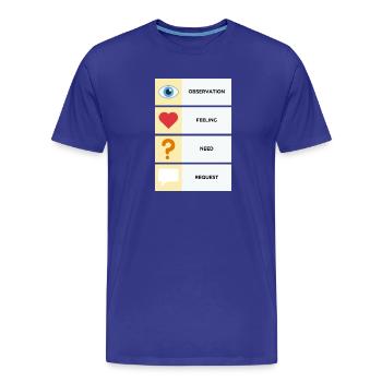 Gewaltfreie Kommunikation (Englisch) - Männer Premium Bio T-Shirt - Königsblau - Vorne - Damien (186cm)