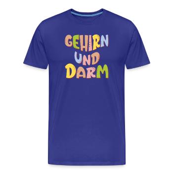 GEHIRN UND DARM - MENTALE GESUNDHEIT ACHTSAMKEIT - Männer Premium Bio T-Shirt - Königsblau - Vorne - Damien (186cm)
