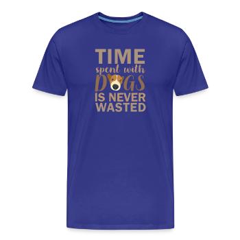 Temps passé avec les chiens - T-shirt bio Premium Homme - bleu roi - Devant - Damien (186cm)