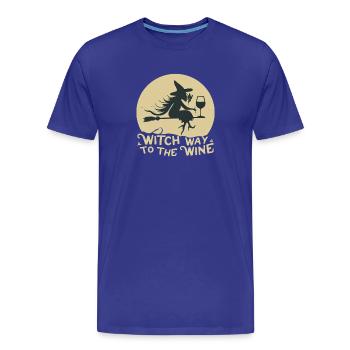 Witch Way to the Wine - Men's Premium Organic T-Shirt - royal blue - Front - Damien (186cm)