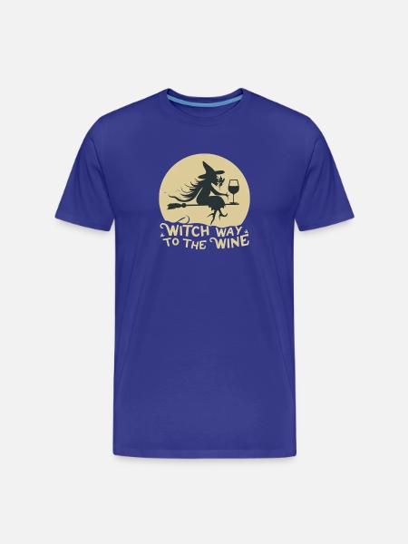 Witch Way to the Wine - Men's Premium Organic T-Shirt - royal blue