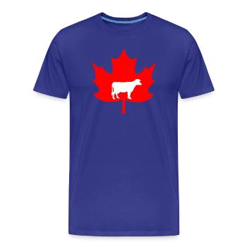 Kanada-Ahornblatt-Kuh-Logo - Männer Premium Bio T-Shirt - Königsblau - Vorne - Damien (186cm)