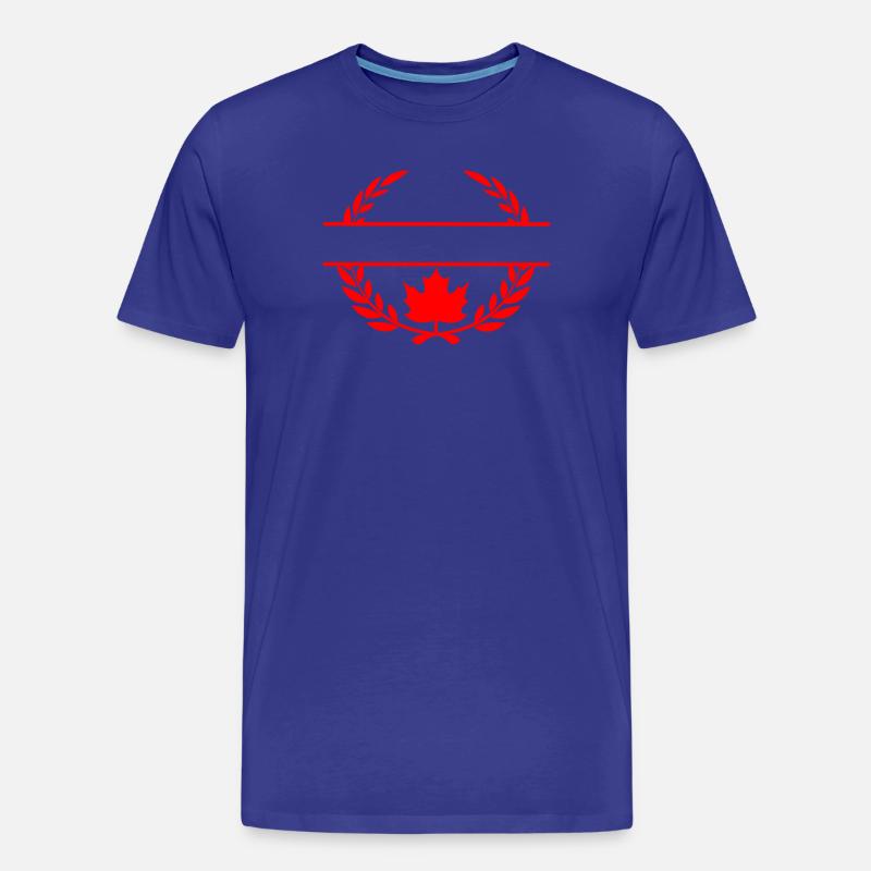 Logo de couronne de laurier feuille d’érable du Canada - T-shirt bio Premium Homme - bleu roi
