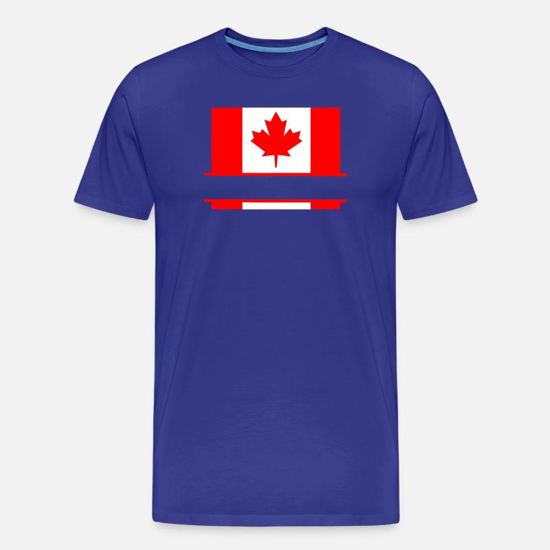 Drapeau du Canada avec un espace de la feuille d’érable pour le texte - T-shirt bio Premium Homme - bleu roi