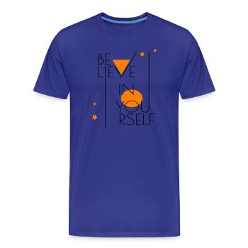 believe in yourself - Men's Premium Organic T-Shirt - royal blue - Front - Damien (186cm)
