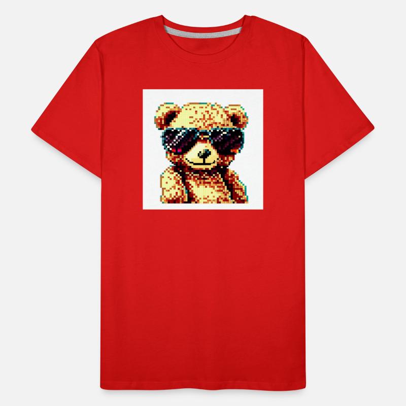 Pixelteddy-Potrait Männer Premium Bio T-Shirt