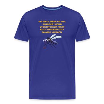 Stechmücke Fett-Satire - Männer Premium Bio T-Shirt - Königsblau - Vorne - Damien (186cm)