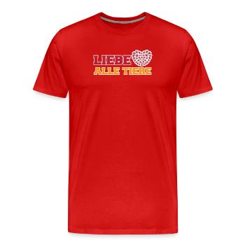 Heimtier Ich Liebe Tiere Statement Herz Haustiere - Männer Premium Bio T-Shirt - Rot - Vorne - Damien (186cm)