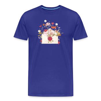 enveloppe florale avec fleurs et sceau - T-shirt bio Premium Homme - bleu roi - Devant - Damien (186cm)