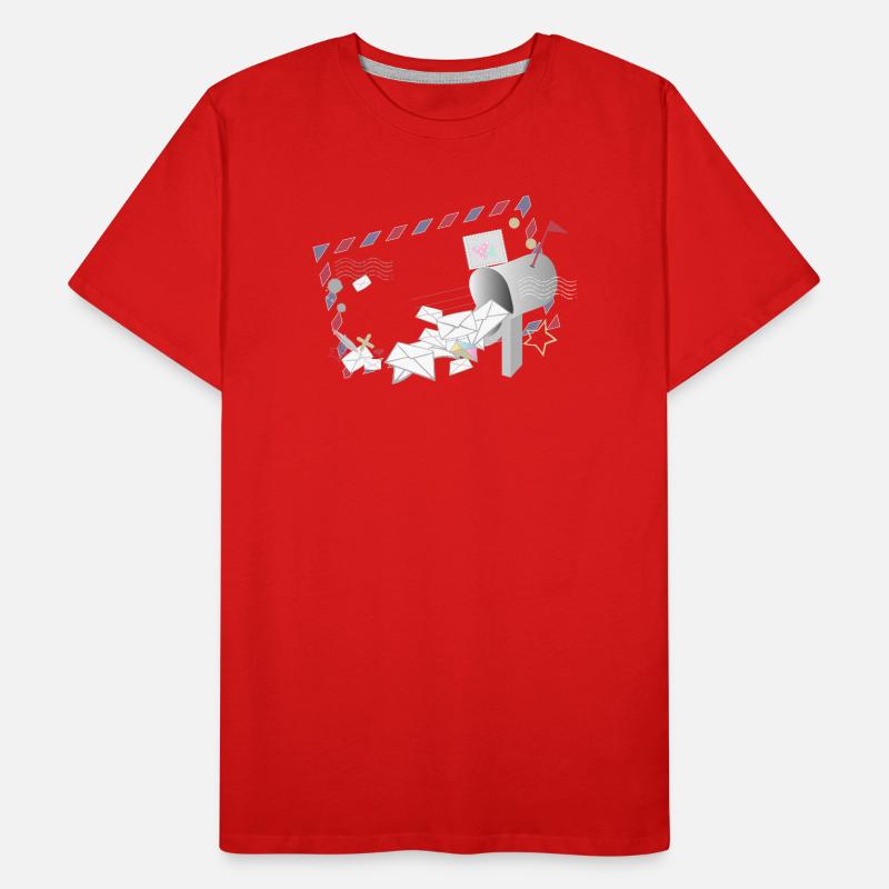 Airmail frame with letters and mailbox Men's Premium Organic T-Shirt