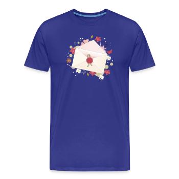 enveloppe florale avec fleurs et sceau - T-shirt bio Premium Homme - bleu roi - Devant - Damien (186cm)