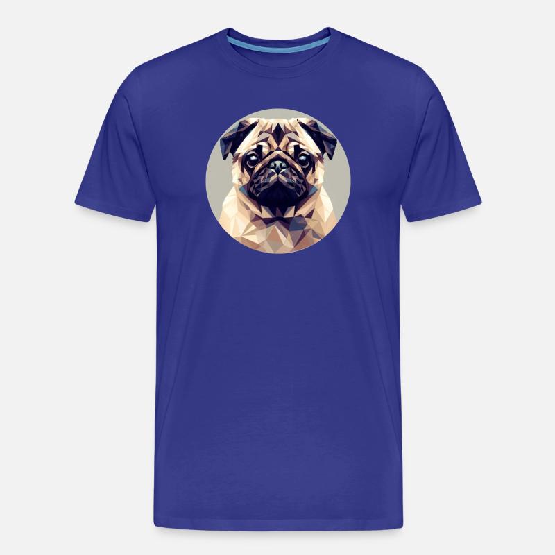 Hund Mops Polygon Geometrie - Männer Premium Bio T-Shirt - Königsblau