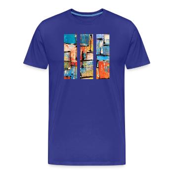 Design abstrait d’art urbain - T-shirt bio Premium Homme - bleu roi - Devant - Damien (186cm)