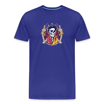 Neon Skull Rockabilly Duel - T-shirt bio Premium Homme - bleu roi - Devant - Damien (186cm)