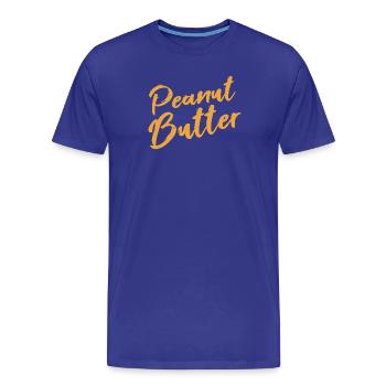 Pâte d’arachide - T-shirt bio Premium Homme - bleu roi - Devant - Damien (186cm)