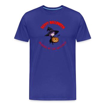 Hexenkind mit Kürbis – Halloween - Männer Premium Bio T-Shirt - Königsblau - Vorne - Damien (186cm)