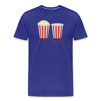 Popcorn im Kino - Männer Premium Bio T-Shirt - Königsblau - Vorne - Damien (186cm)