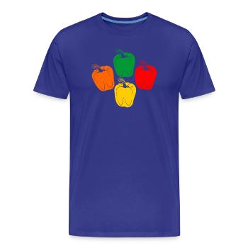 Four colors of Peppers - Men's Premium Organic T-Shirt - royal blue - Front - Damien (186cm)