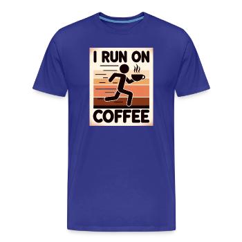 I Run on Coffee - Men's Premium Organic T-Shirt - royal blue - Front - Damien (186cm)