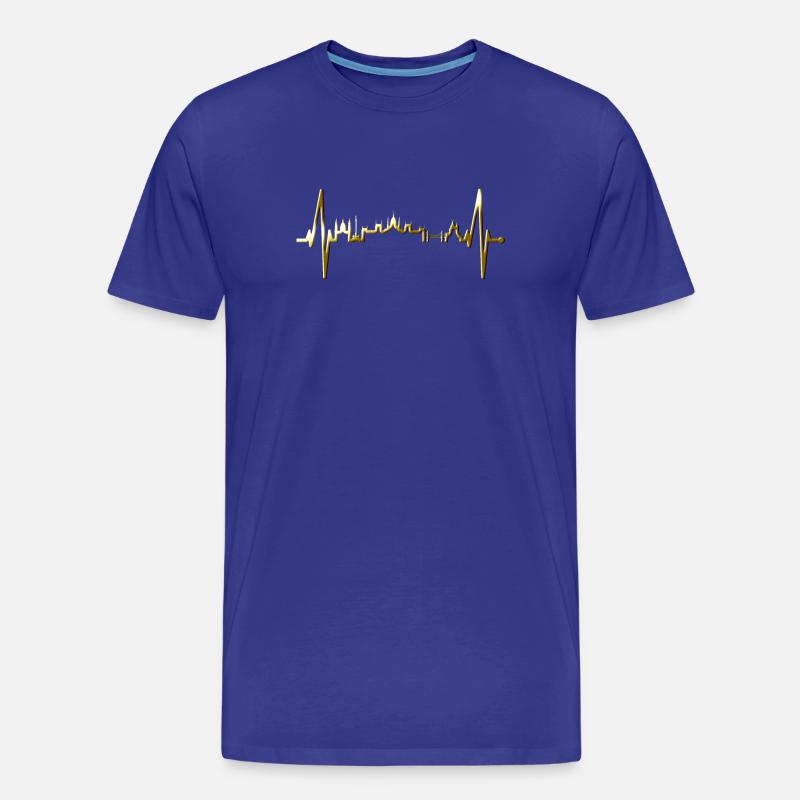Budapest Skyline Herzschlag Ungarn Herz Budapester - Männer Premium Bio T-Shirt - Königsblau