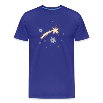 Noël étoiles filantes étoile neige symbole Noël - T-shirt bio Premium Homme - bleu roi - Devant - Damien (186cm)