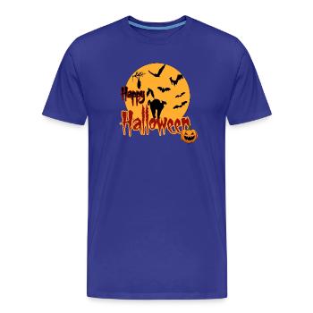 Happy Halloween Vollmond Katze - Männer Premium Bio T-Shirt - Königsblau - Vorne - Damien (186cm)