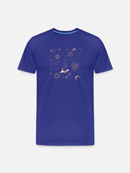 Stellar Golden Sun and Moon - Men's Premium Organic T-Shirt - royal blue