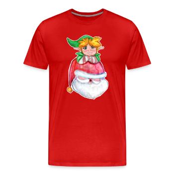 Kawaii Santa & Elf - Männer Premium Bio T-Shirt - Rot - Vorne - Damien (186cm)