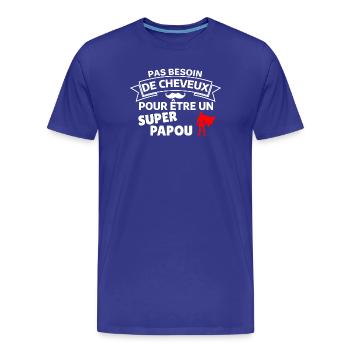 Humour Capes et pas besoin de cheveux Elegante - T-shirt bio Premium Homme - bleu roi - Devant - Damien (186cm)