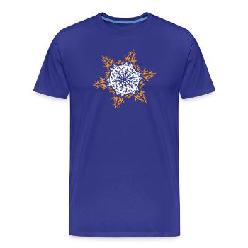Noël cristal de neige icône flocon de neige icône logo - T-shirt bio Premium Homme - bleu roi - Devant - Damien (186cm)