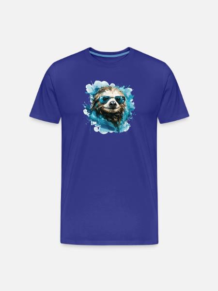 Sunglasses Sloth Aquawash - Men's Premium Organic T-Shirt - royal blue