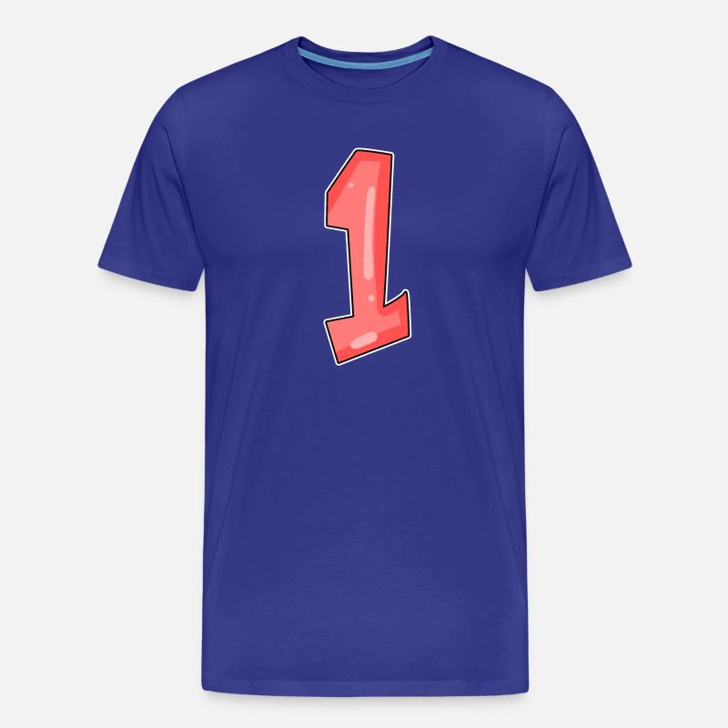 1 rot - Männer Premium Bio T-Shirt - Königsblau