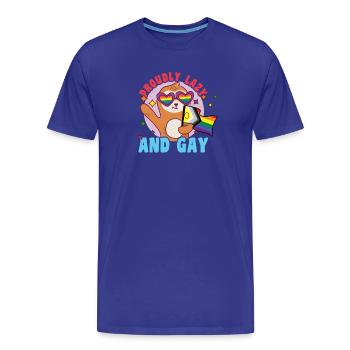 Fabelhaftes Faultier-Leben mit LGBT-Flagge - Männer Premium Bio T-Shirt - Königsblau - Vorne - Damien (186cm)
